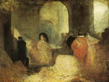 Dinner in a Great Room with Figures in Costume Artwork by Joseph Mallord William Turner