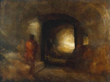 Figures in a Building Artwork by Joseph Mallord William Turner