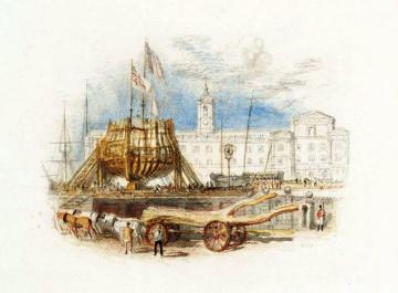 Rogers's 'Poems' - Ship-building (An Old Oak Dead) Artwork by Joseph Mallord William Turner