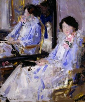 Lady In Blue Artwork by Francis Campbell Boileau Cadell