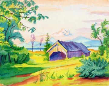 Boathouse Artwork by Hermann Max Pechstein