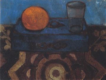 Still Life with Blue Box Artwork by Paula Modersohn-Becker