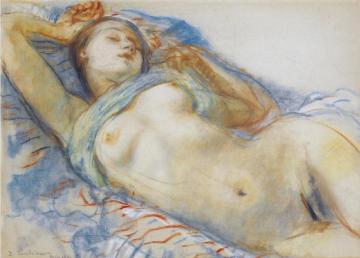 Reclining Nude Artwork by Zinaida Serebriakova