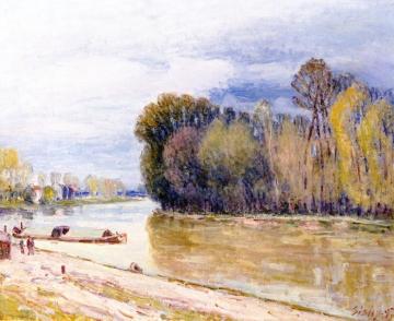 A Bend in the Loing Artwork by Alfred Sisley