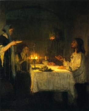 Christ At The Home Of Mary And Martha Artwork by Henry Ossawa Tanner