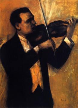 The Violinist Bronislaw Hubermann Artwork by Lesser Ury