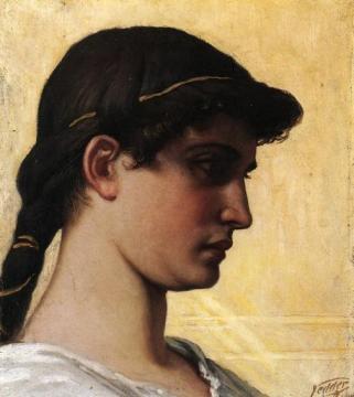 Head Of A Roman Maiden Artwork by Elihu Vedder