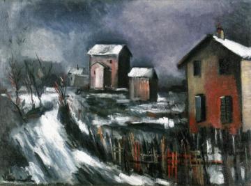 Houses In Winter Artwork by Maurice De Vlaminck