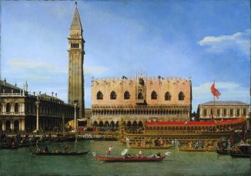 The Bucintoro at the Molo on Ascension Day Artwork by Giovanni Antonio Canal