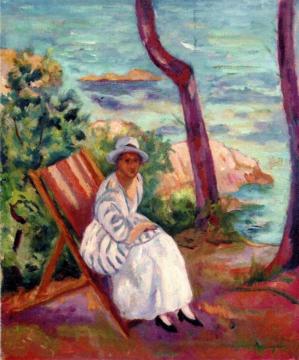 Jeanne dans un transat á oustalet Artwork by Henri Manguin