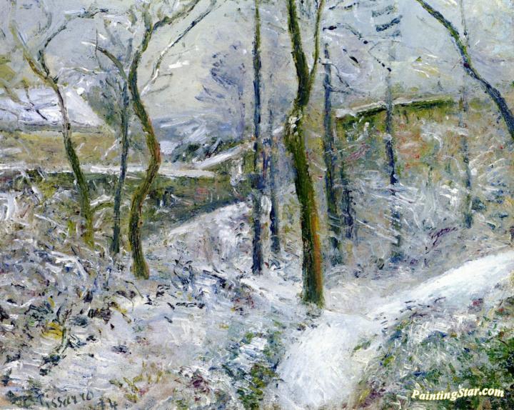 Lousy Weather, Pontoise, Snow Effect Artwork by Camille Pissarro