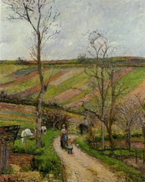 Route du Fond de l'Hermitage, Pontoise Artwork by Camille Pissarro