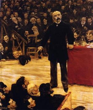 Georges Clemenceau Giving a Speech at the Cirque Fernando Artwork by Jean-François Raffaëlli