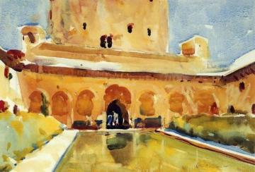 Court Of The Myrtles, Alhambra Artwork by Charles W. Hawthorne
