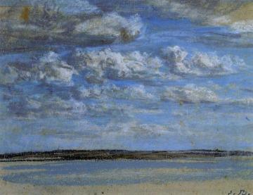 White Clouds, Blue Sky Artwork by Eugène-Louis Boudin