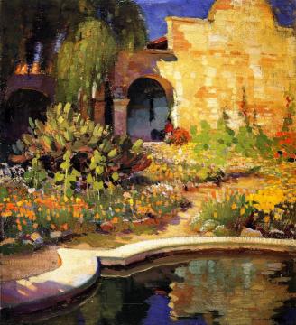 Mission Fountain, Capistrano Artwork by Arthur Rider