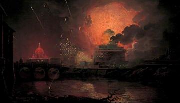 Firework Display At Castel Sant'angelo Artwork by Joseph Wright of Derby