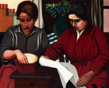 Reading Woman In Violet Dress Artwork by Auguste Herbin