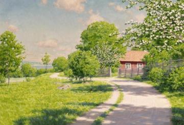 Sunlit Summer Road Artwork by Johan Krouthén