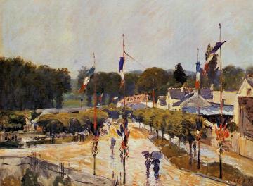 Fete Day at Marly-le-Roi Artwork by Alfred Sisley