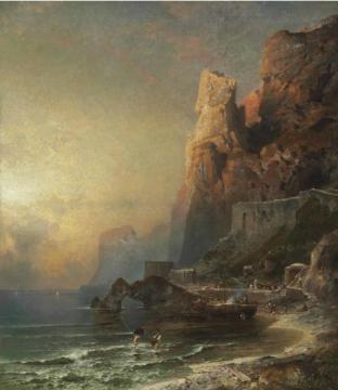 Gulf Of Salerno Artwork by Franz Richard Unterberger