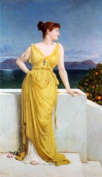 Mrs. Charles Kettlewell in Neo-classical Dress Artwork by Frederick Goodall