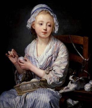 The Wool Winder Artwork by Jean-Baptiste Greuze