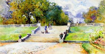 On a Park Terrace Artwork by John La Farge