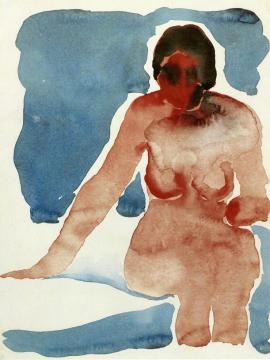 Seated Nude Artwork by Georgia O'keeffe