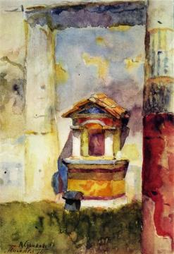 Pompeii. A Fountain With Colonettes Artwork by Vasili Ivanovich Surikov