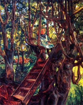 Girl In A Tree Artwork by Wilhelm Trübner