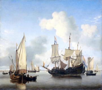 Ships Anchored Offshore Artwork by Willem van de Velde the Younger