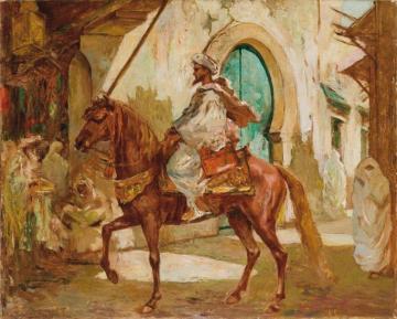 Moroccan Horseman (cavalier Marocain) Artwork by Edouard Verschaffelt