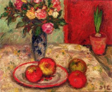 Still Life In An Open Window Artwork by Georges D'espagnat