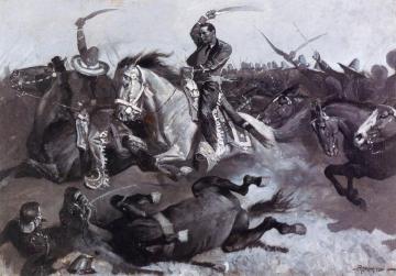 Down go Horses and Men Artwork by Frederic Remington