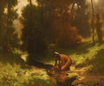 Indian Drinking Artwork by E. Irving Couse