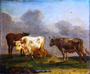 Four cows in the meadow Artwork by Paulus Potter