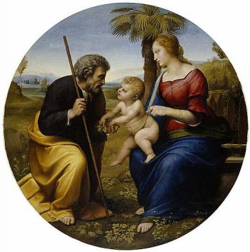 The Holy Family with a Palm Tree Artwork by Raphael