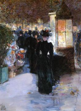 Paris Nocturne Artwork by Frederick Childe Hassam