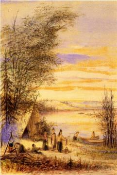 Indian Encampment By The Lake Artwork by Juan Buckingham Wandesforde