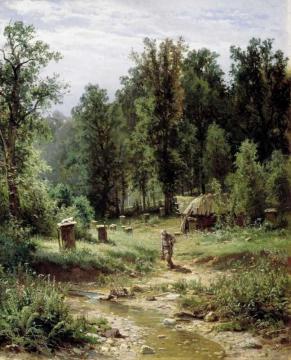 Apiary In A Forest Artwork by Ivan Ivanovich Shishkin