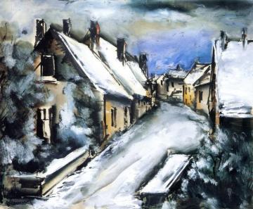 Snowy Landscape Artwork by Maurice De Vlaminck