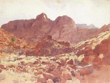 Old Hermitage, Sinai (Alte Einsiedelei am Sinai) Artwork by Eugen Felix Prosper Bracht