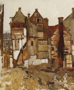Demolition in the Oudezijds Achterburgwal Artwork by George Heidrik Breitner