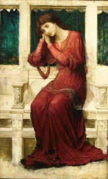 When Sorrow comes to Summerday Roses bloom in Vain Artwork by John Melhuish Strudwick