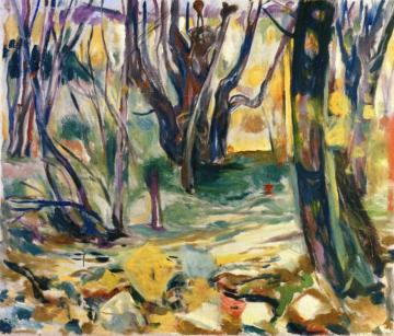 Elm Forest in Autumn Artwork by Edvard Munch