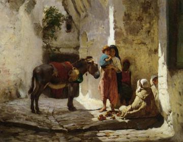 The Orange Seller Artwork by Frederick Arthur Bridgman