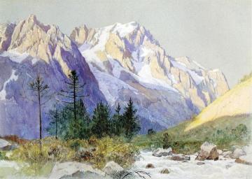 Wetterhorn From Grindelwald, Switzerland Artwork by William Stanley Haseltine