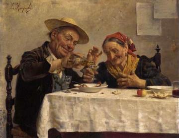 Sharing A Drink Artwork by Eugenio Zampighi