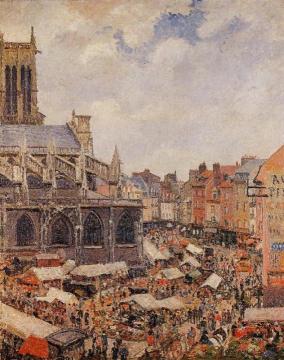 The Market by the Church of Saint-Jacques, Dieppe Artwork by Camille Pissarro